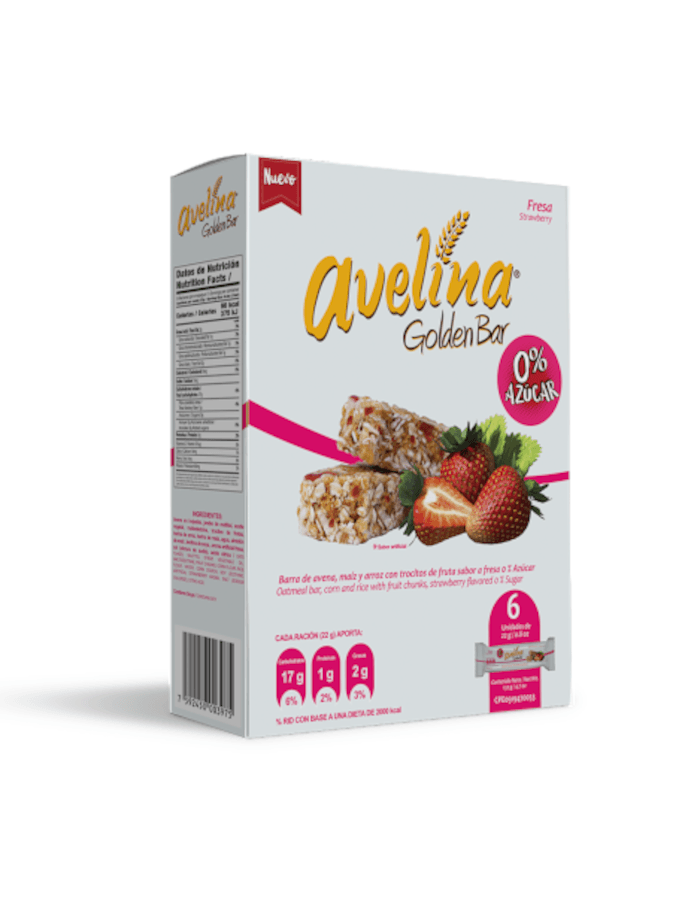 Avelina Golden Bar Sin Azucar Fresa 132G
