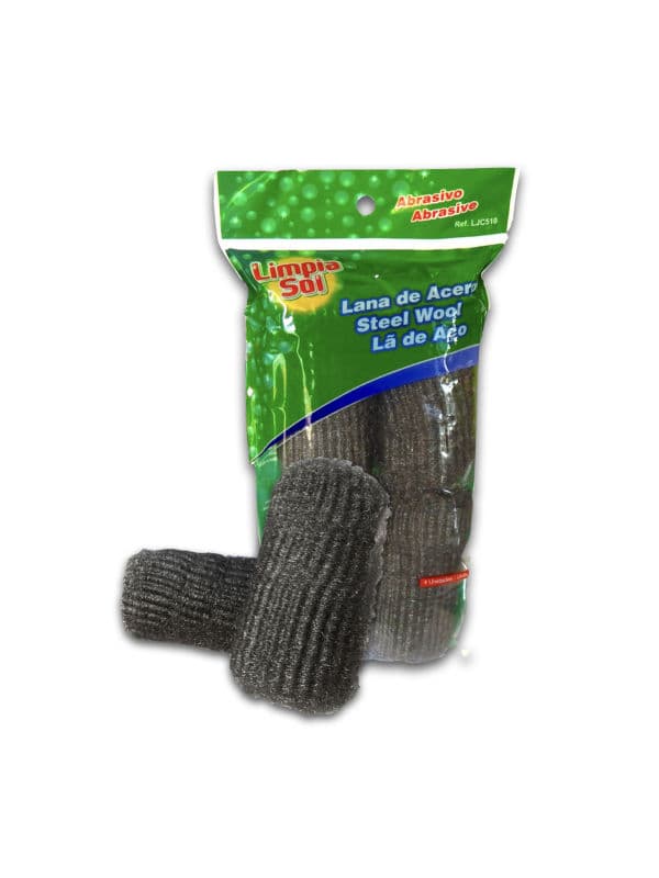 Esponja Lana de Acero Abrasivo Limpia Sol 4 Unidades