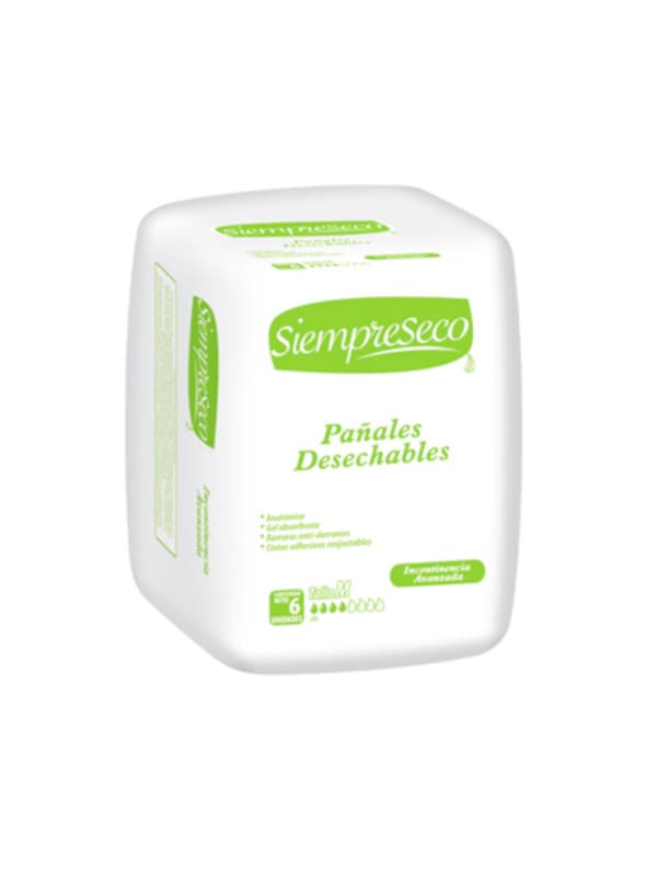 Pañales Desechables Talla M Siempreseco 6 unidades