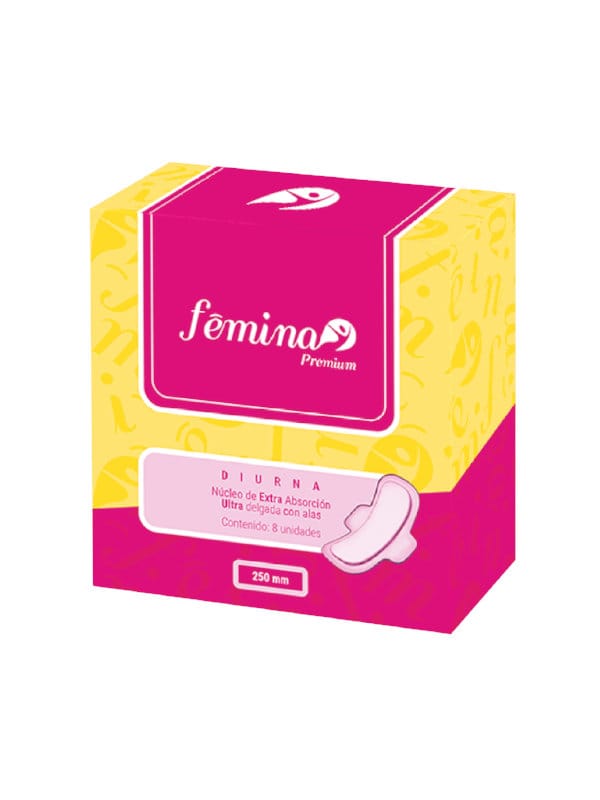 Toalla Femenina Ultradelgada con alas Femina 8 unidades