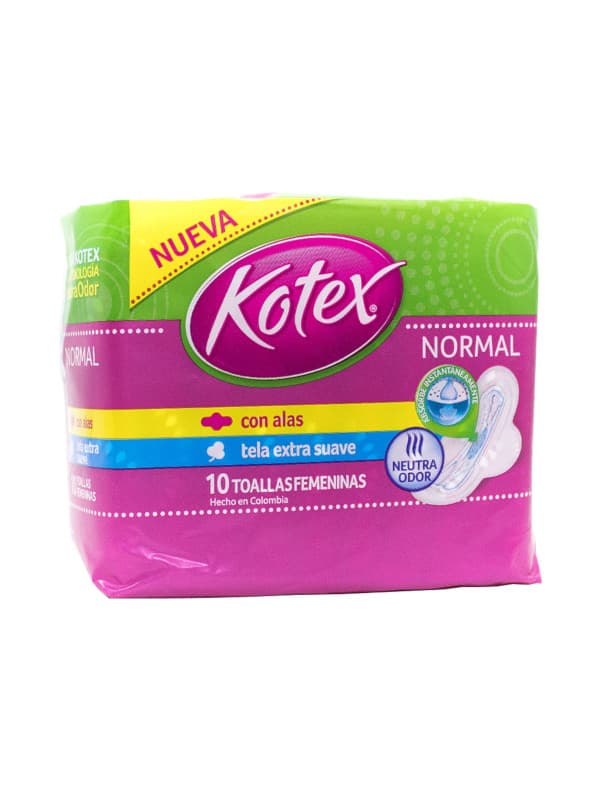 Toallas Femeninas Normal con alas Kotex 8 unidades
