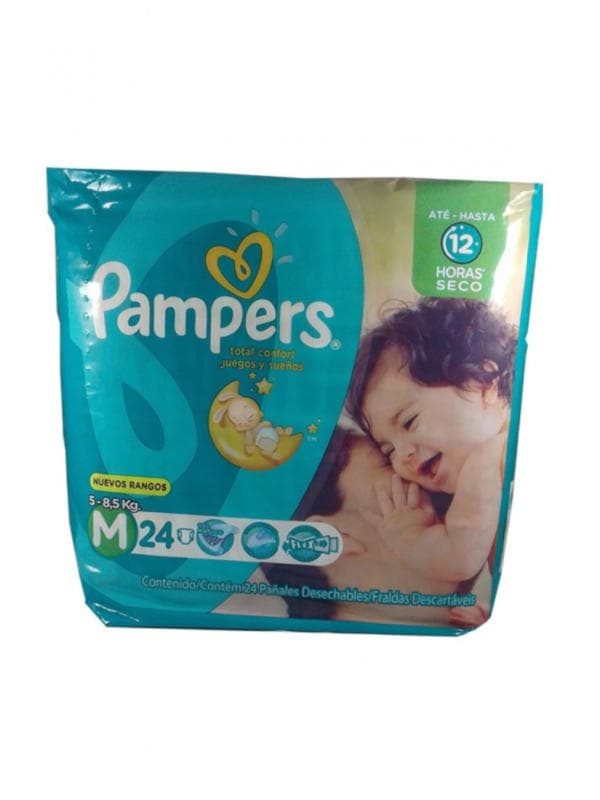 Pañales Desechables Juegos y Sueños Talla M Pampers 24 Unidades