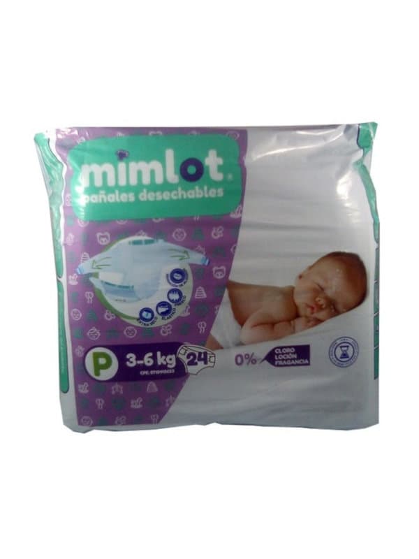 Pañales Desechables Talla P Mimlot 24 Unidades