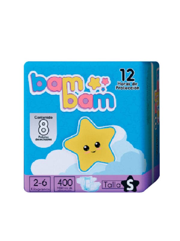Pañales Desechables Talla S BamBam 8 Unidades