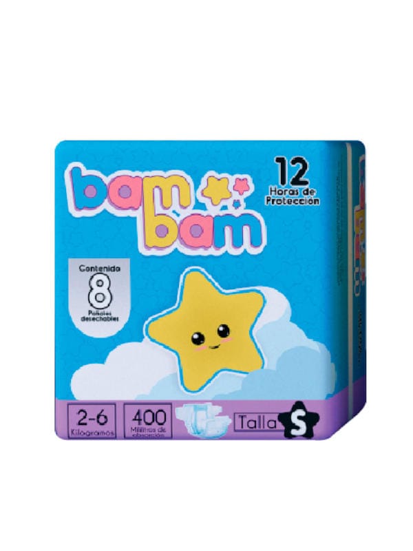 Pañales Desechables Talla S BamBam 8 Unidades