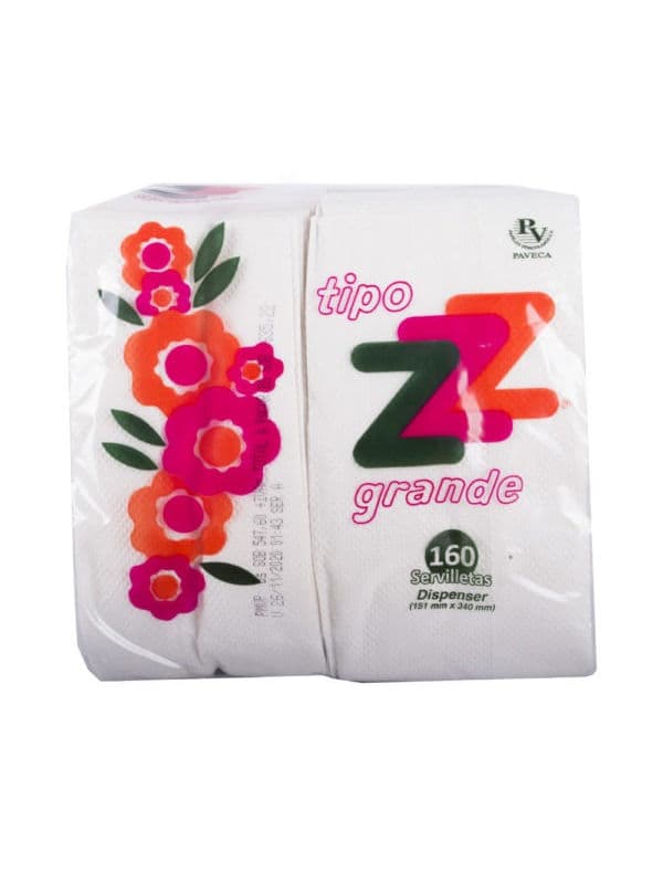 Servilletas Tipo ZZZ Grande Paveca 160 Unidades