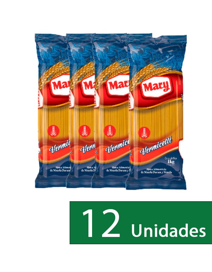 Bulto de Pasta Vermicelli Mary 1 Kg x 12 unidades