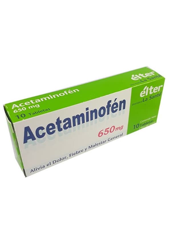 Acetaminofén 650 mg Élter 10 Tabletas