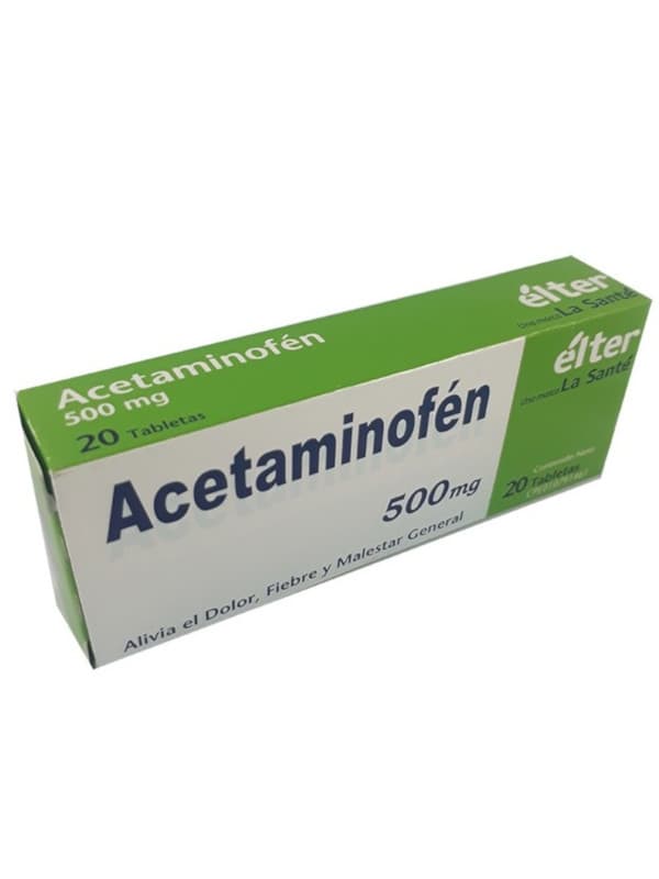 Acetaminofén 500 mg Élter 20 Tabletas