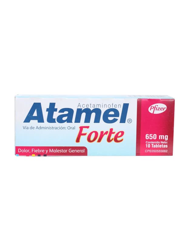 Atamel Forte - Acetaminofén 650 mg Pfizer 10 Tabletas