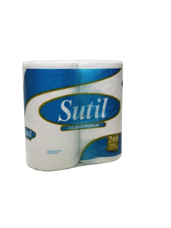 Papel Higiénico 260 Hojas Sutil 4 Unidades