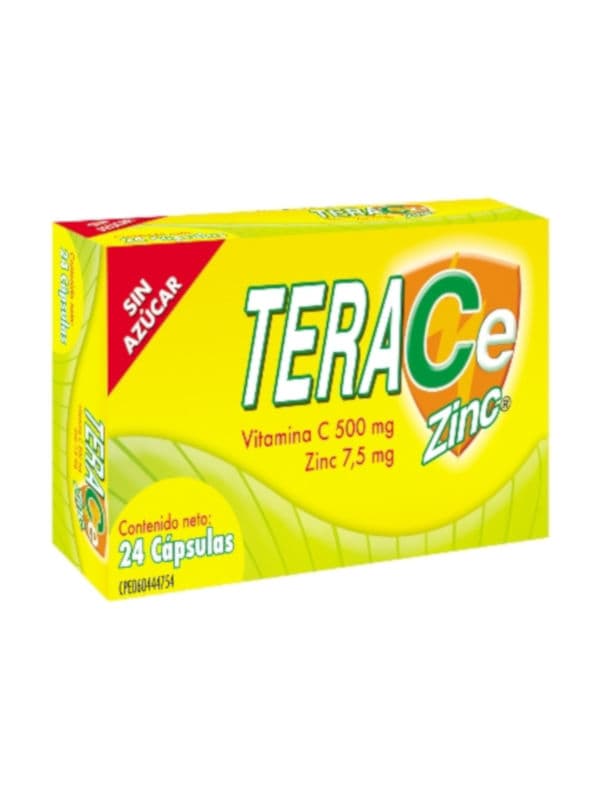 Teracezinc Vitamina C y Zinc 500/7.5 mg Farma 24 Cápsulas